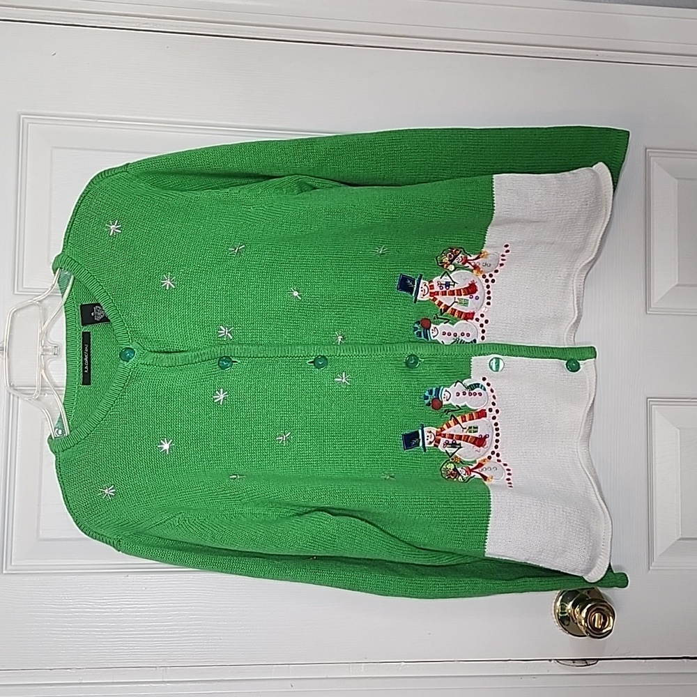Kb collections snowman sweater cardigan
